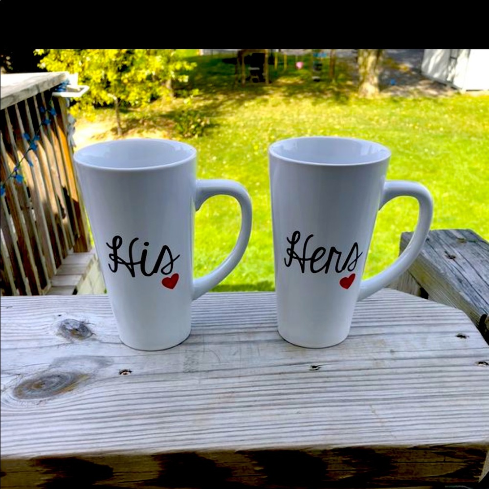 His and Hers coffee mugs